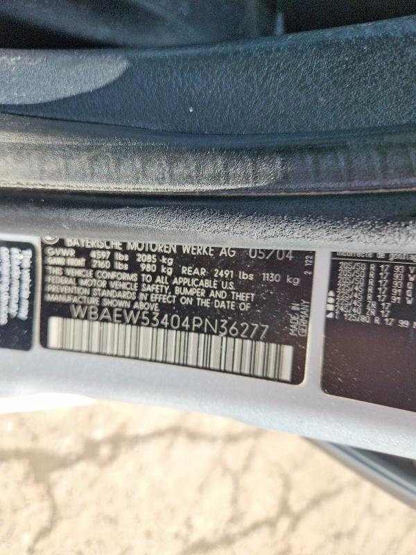 Продаж на аукціоні авто 2004 Bmw 330, vin: WBAEW53404PN36277, номер лоту: 64354886