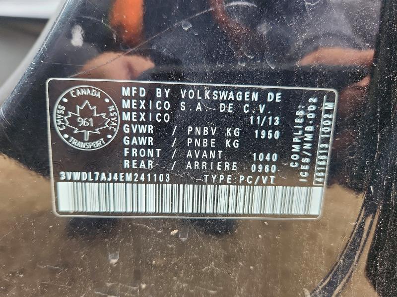 64585226 :رقم المزاد ، 3VWDL7AJ4EM241103 vin ، 2014 Volkswagen Jetta مزاد بيع