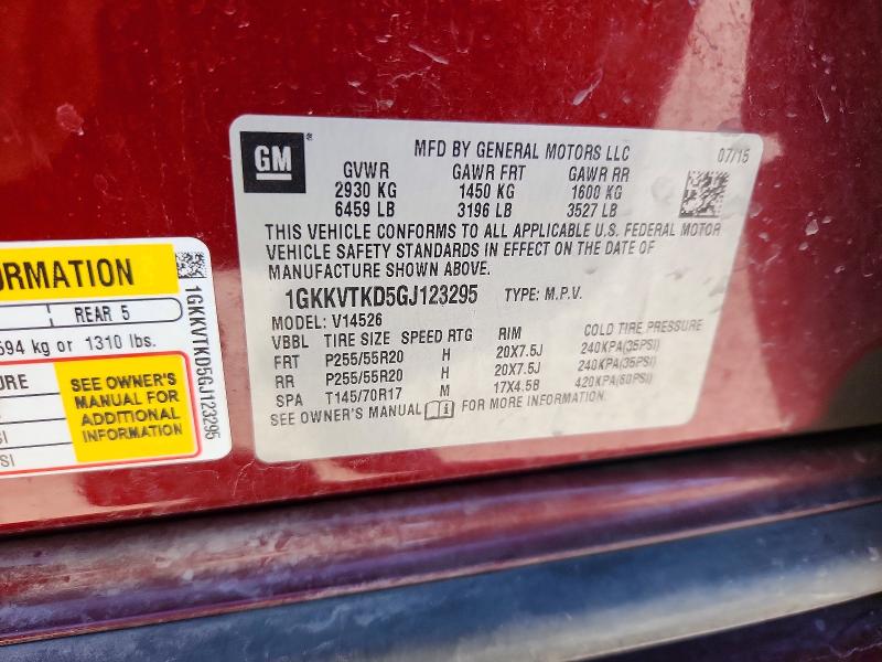 2016 Gmc Acadia მანქანა იყიდება აუქციონზე, vin: 1GKKVTKD5GJ123295, აუქციონის ნომერი: 66993156
