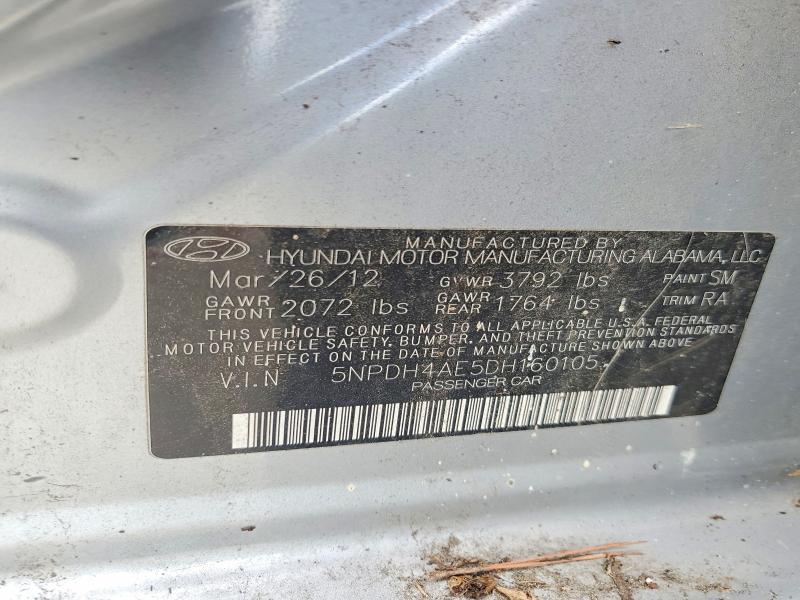 Продажа на аукционе авто 2013 Hyundai Elantra, vin: 5NPDH4AE5DH160105, номер лота: 64241916