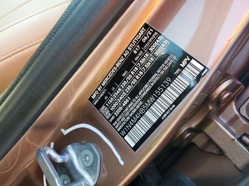 2021 Mercedes-benz Glb მანქანა იყიდება აუქციონზე, vin: W1N4M4HB5MW155139, აუქციონის ნომერი: 63523466