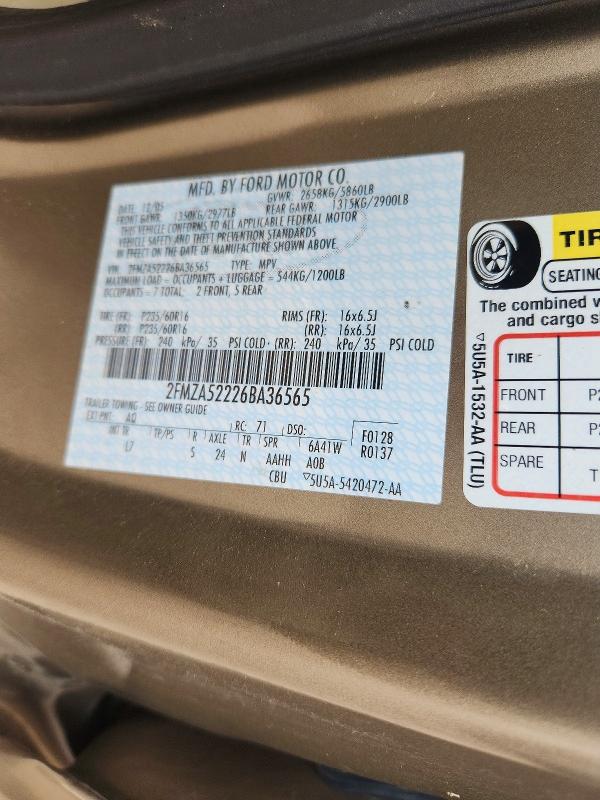 Aukcja sprzedaży 2006 Ford Freestar, vin: 2FMZA52226BA36565, numer aukcji: 65752946