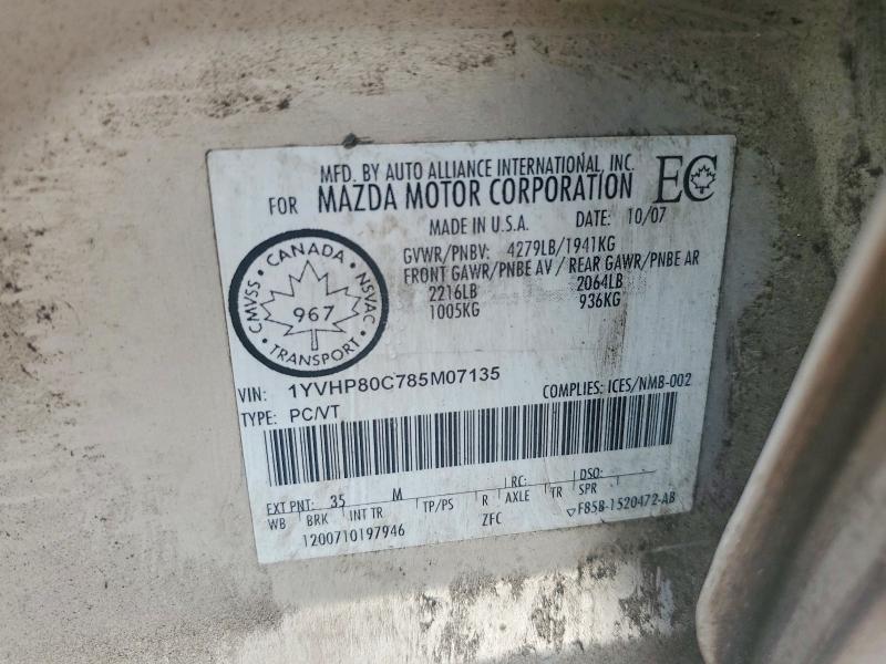 Aukcja sprzedaży 2008 Mazda 6, vin: 1YVHP80C785M07135, numer aukcji: 64019826