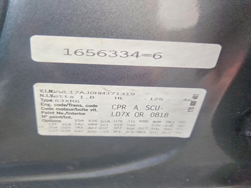 Auction sale of the 2017 Volkswagen Jetta, vin: 3VWL17AJ0HM371319, lot number: 64327686