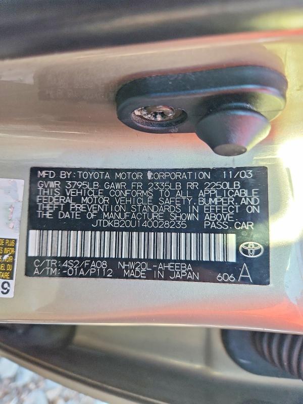 Продаж на аукціоні авто 2004 Toyota Prius, vin: JTDKB20U140028235, номер лоту: 64301366