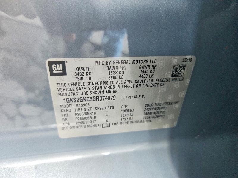 Продаж на аукціоні авто 2016 Gmc Yukon Xl, vin: 1GKS2GKC3GR374079, номер лоту: 66630456