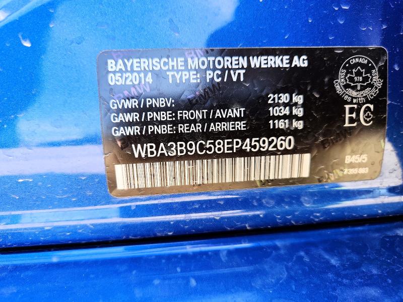 66542356 :رقم المزاد ، WBA3B9C58EP459260 vin ، 2014 Bmw 335 مزاد بيع
