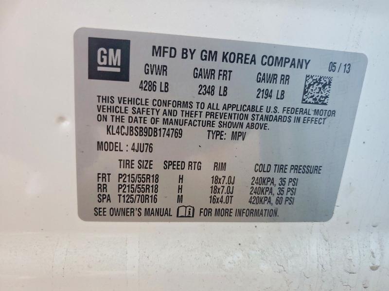 Продаж на аукціоні авто 2013 Buick Encore, vin: KL4CJBSB9DB174769, номер лоту: 65841296