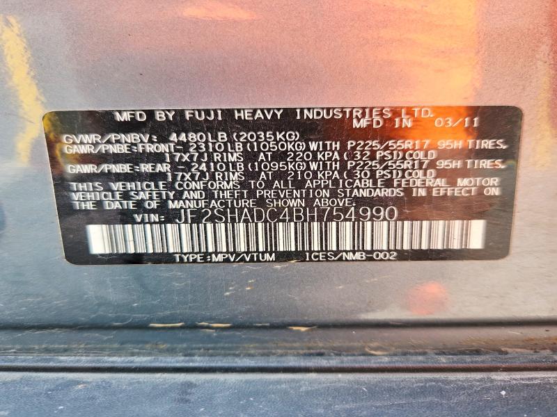 Aukcja sprzedaży 2011 Subaru Forester, vin: JF2SHADC4BH754990, numer aukcji: 66700896