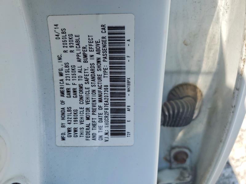 Aukcja sprzedaży 2014 Honda Accord, vin: 1HGCR2F87EA207368, numer aukcji: 63882886