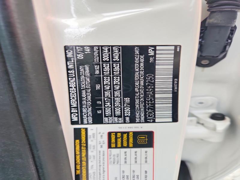 65606546 :رقم المزاد ، 4JGDF7FE5HA967250 vin ، 2017 Mercedes-benz Gls مزاد بيع