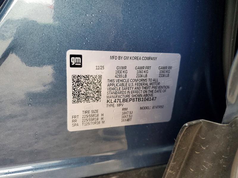 63560836 :رقم المزاد ، KL47LBEP8TB104147 vin ، 2026 Buick Envista مزاد بيع