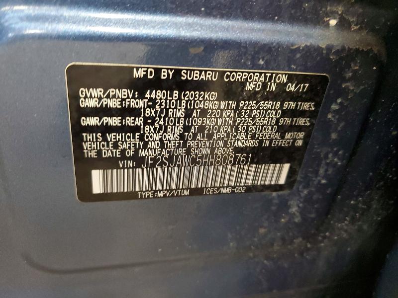 Продажа на аукционе авто 2017 Subaru Forester, vin: JF2SJAWC5HH808761, номер лота: 65178116
