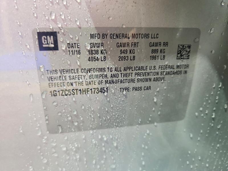 2017 Chevrolet Malibu მანქანა იყიდება აუქციონზე, vin: 1G1ZC5ST1HF173451, აუქციონის ნომერი: 63650026