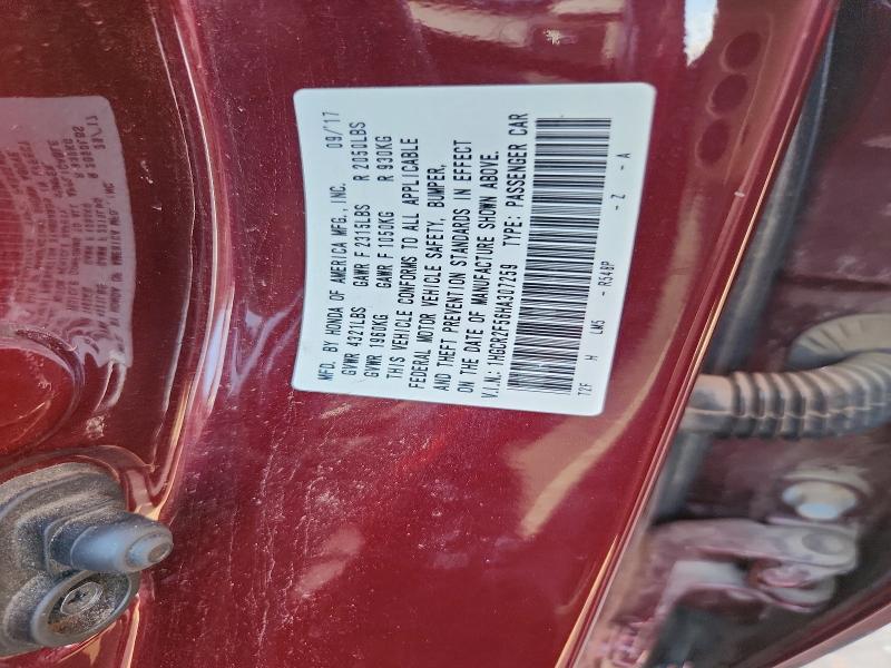 63411176 :رقم المزاد ، 1HGCR2F56HA307259 vin ، 2017 Honda Accord مزاد بيع
