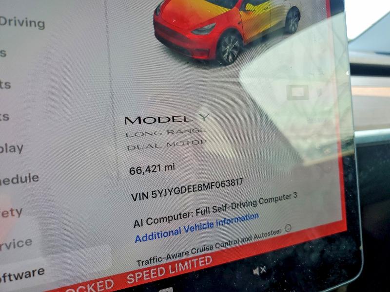 Продажа на аукционе авто 2021 Tesla Model Y, vin: 5YJYGDEE8MF063817, номер лота: 64530786