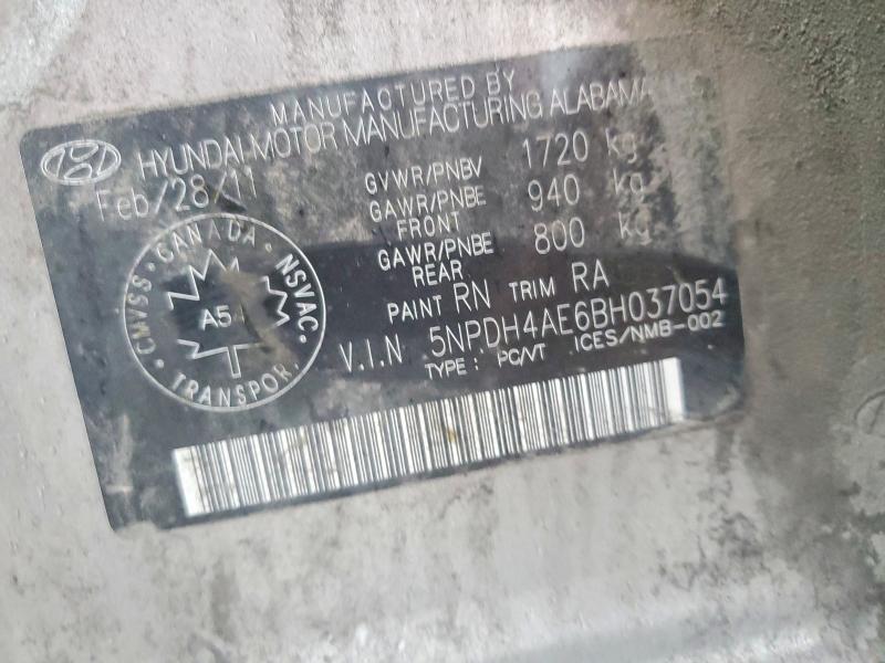 Продаж на аукціоні авто 2011 Hyundai Elantra, vin: 5NPDH4AE6BH037054, номер лоту: 63551296