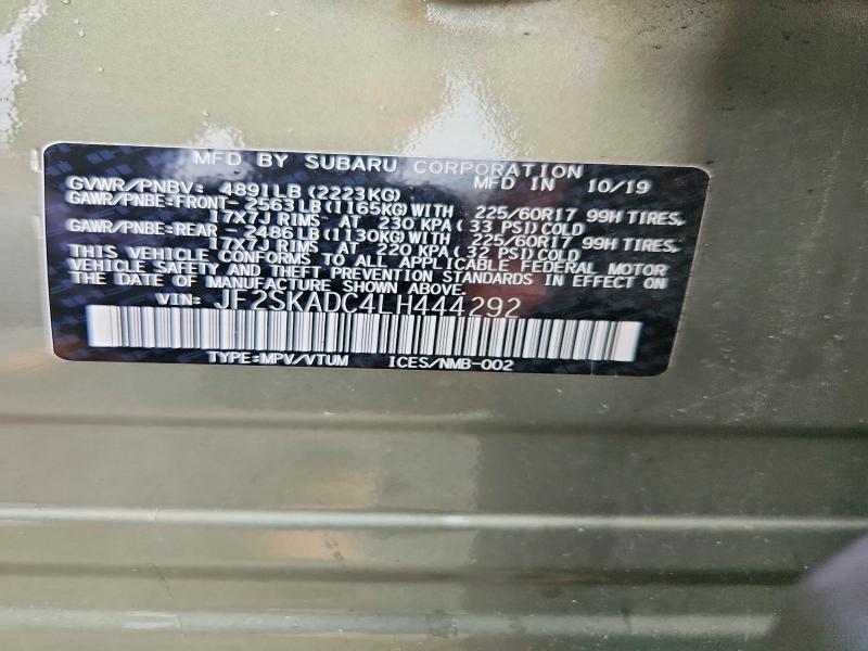 Aukcja sprzedaży 2020 Subaru Forester, vin: JF2SKADC4LH444292, numer aukcji: 63613106