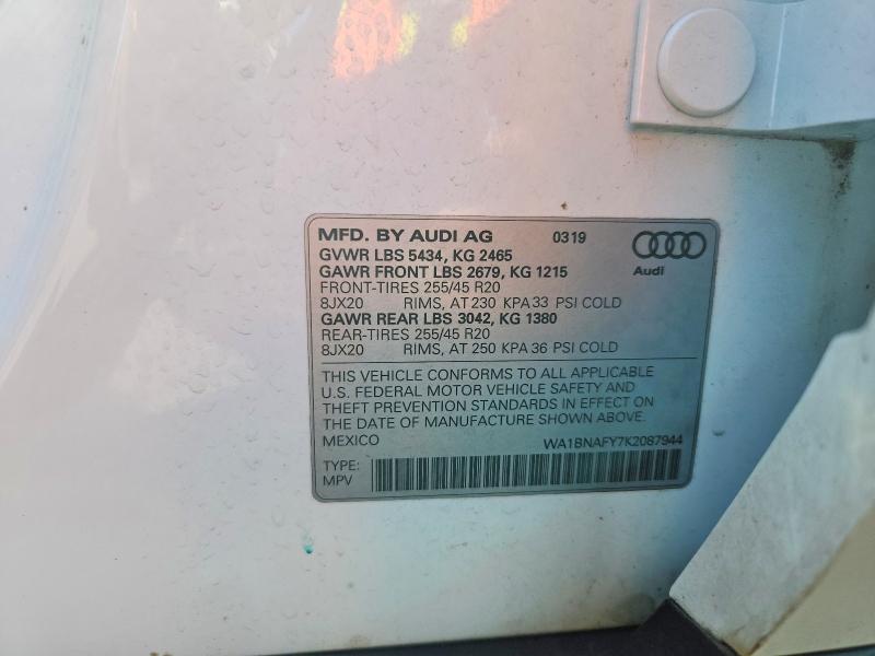 Продажа на аукционе авто 2019 Audi Q5, vin: WA1BNAFY7K2087944, номер лота: 66059996