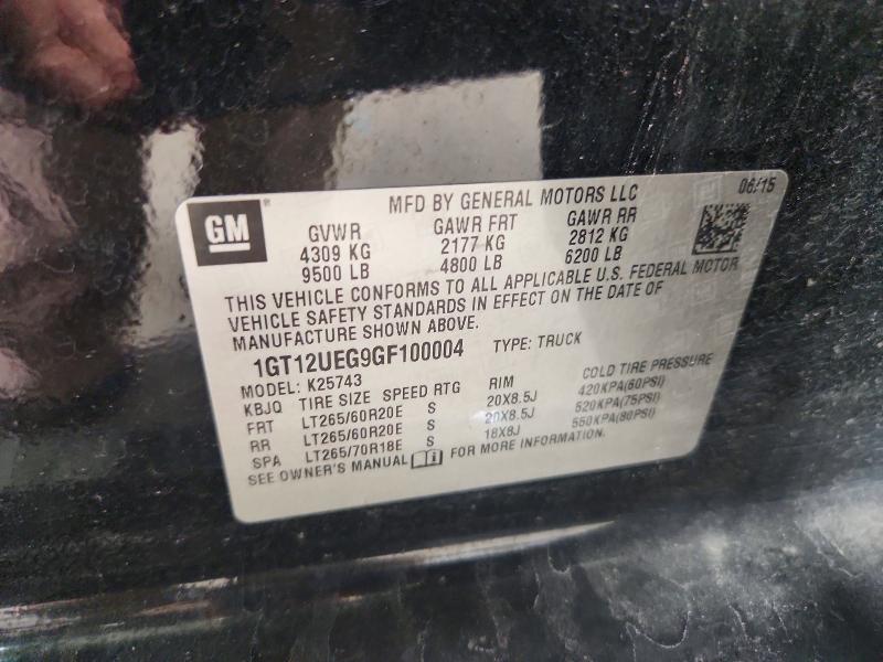 2016 Gmc Sierra მანქანა იყიდება აუქციონზე, vin: 1GT12UEG9GF100004, აუქციონის ნომერი: 63320346