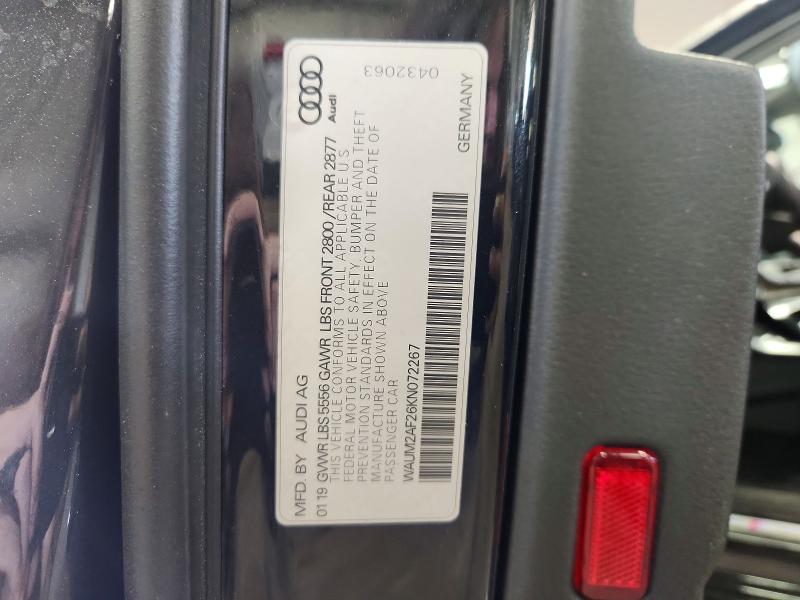 65313676 :رقم المزاد ، WAUM2AF26KN072267 vin ، 2019 Audi A6 مزاد بيع
