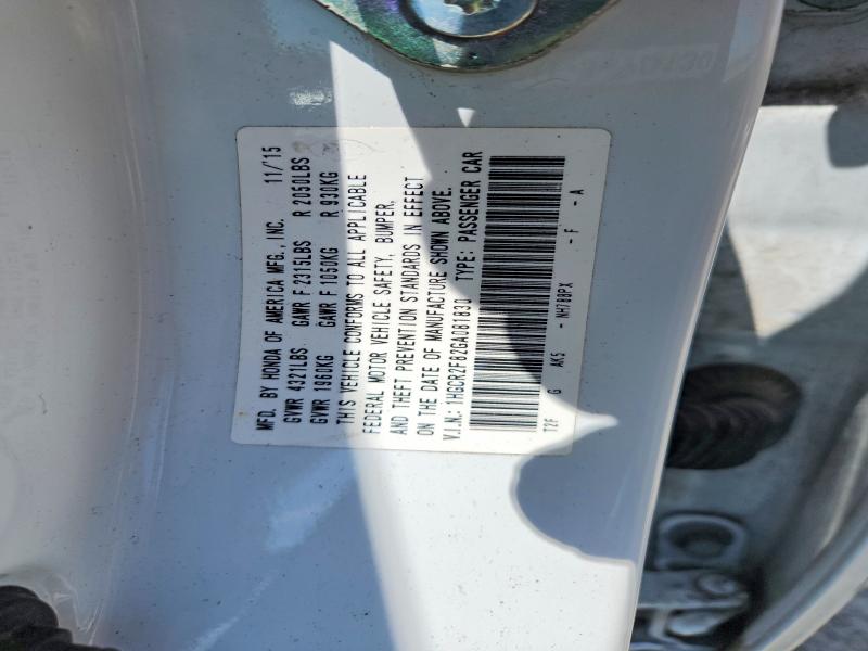 Auction sale of the 2016 Honda Accord, vin: 1HGCR2F82GA081830, lot number: 63635356