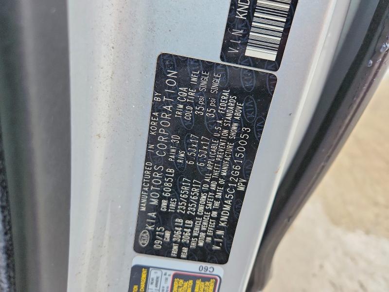 Aukcja sprzedaży 2016 Kia Sedona, vin: KNDMA5C12G6150053, numer aukcji: 64959956