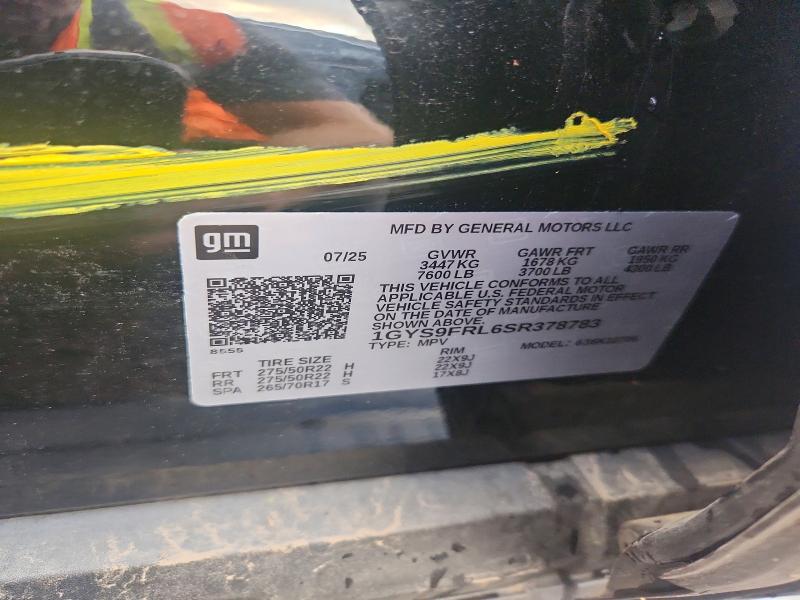 Aukcja sprzedaży 2025 Cadillac Escalade, vin: 1GYS9FRL6SR378783, numer aukcji: 63576006