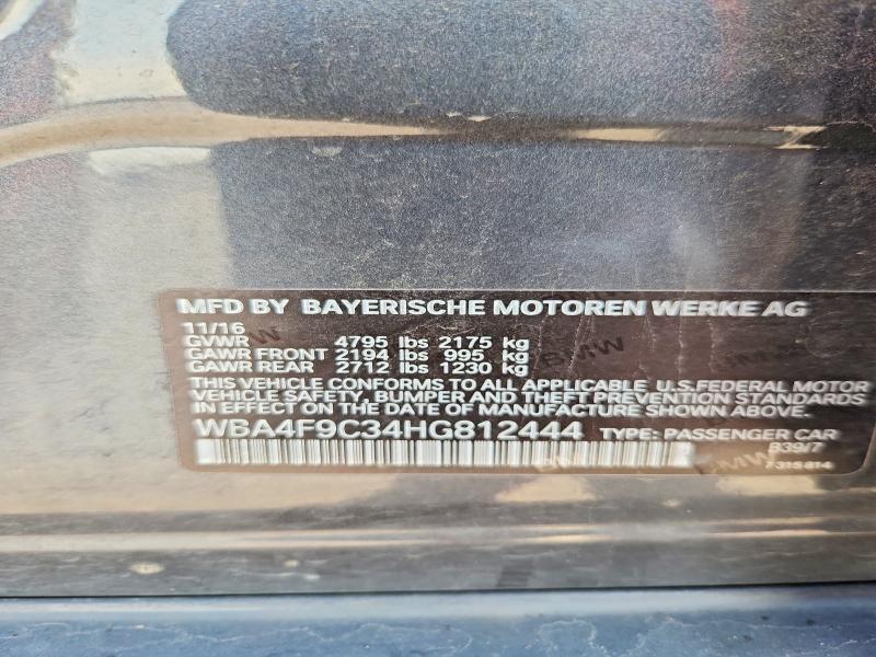 Продажа на аукционе авто 2017 Bmw 430xi, vin: WBA4F9C34HG812444, номер лота: 60819036