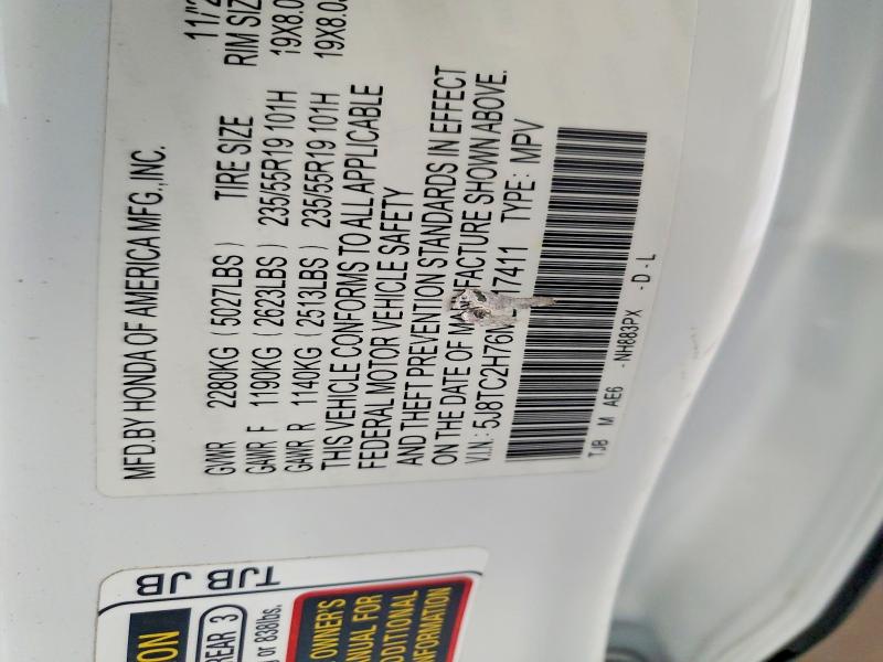 2021 Acura Rdx მანქანა იყიდება აუქციონზე, vin: 5J8TC2H76ML017411, აუქციონის ნომერი: 66916176