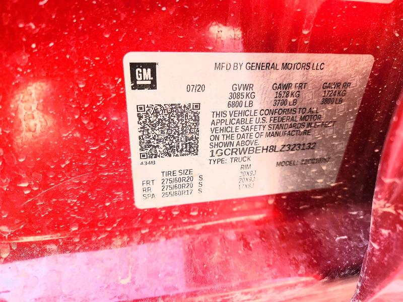 64648586 :رقم المزاد ، 1GCRWBEH8LZ323132 vin ، 2020 Chevrolet Silverado مزاد بيع