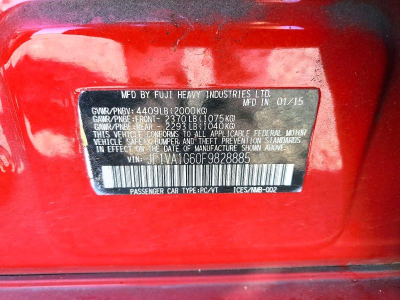 2015 Subaru Wrx მანქანა იყიდება აუქციონზე, vin: JF1VA1G60F9828885, აუქციონის ნომერი: 66637416