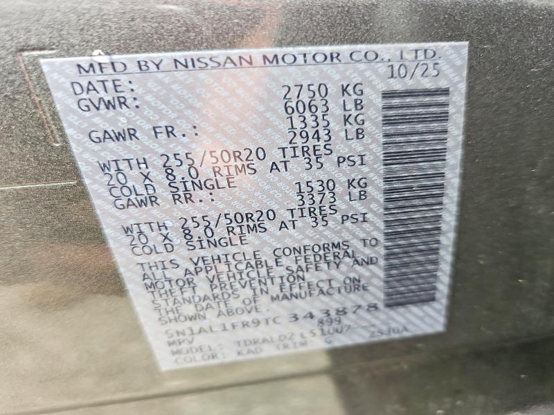 Aukcja sprzedaży 2026 Infiniti Qx60, vin: 5N1AL1FR9TC343878, numer aukcji: 63468826