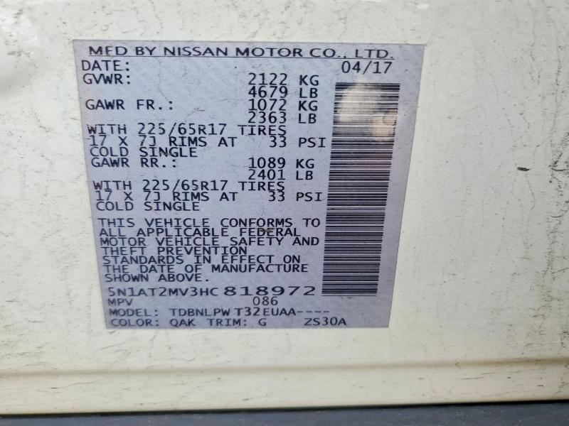 Aukcja sprzedaży 2017 Nissan Rogue, vin: 5N1AT2MV3HC818972, numer aukcji: 65123746