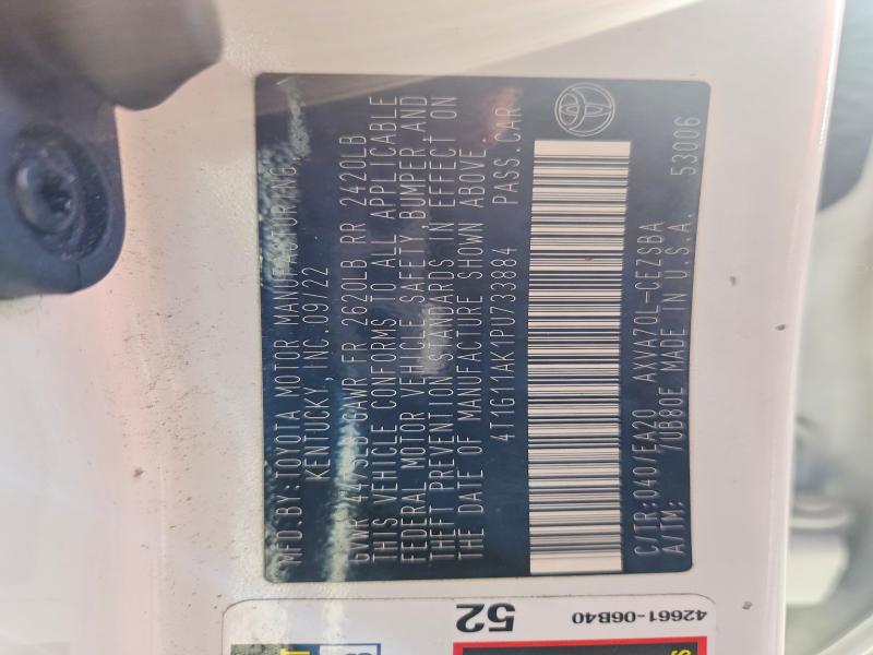 2023 Toyota Camry მანქანა იყიდება აუქციონზე, vin: 4T1G11AK1PU733884, აუქციონის ნომერი: 65726616