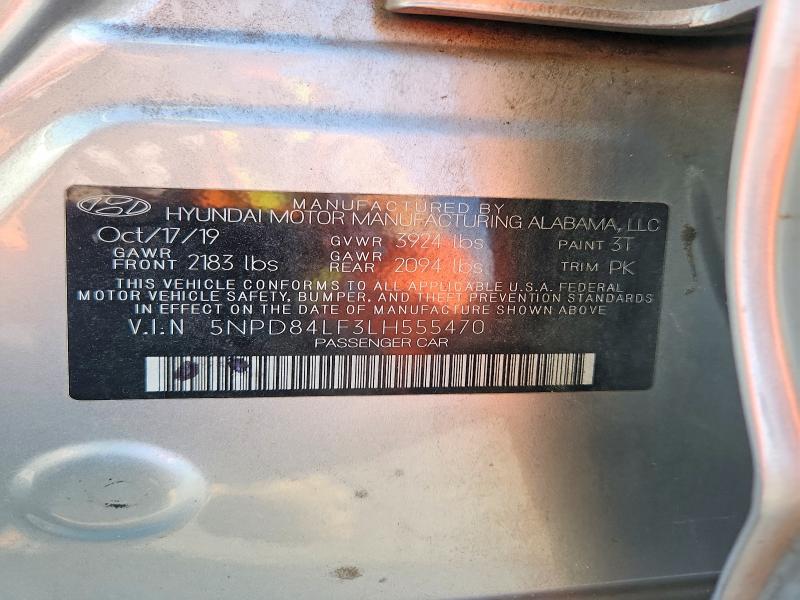 2020 Hyundai Elantra მანქანა იყიდება აუქციონზე, vin: 5NPD84LF3LH555470, აუქციონის ნომერი: 65318156