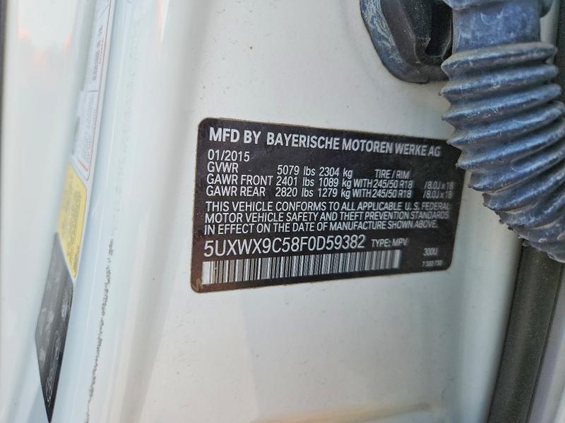 63446056 :رقم المزاد ، 5UXWX9C58F0D59382 vin ، 2015 Bmw X3 مزاد بيع