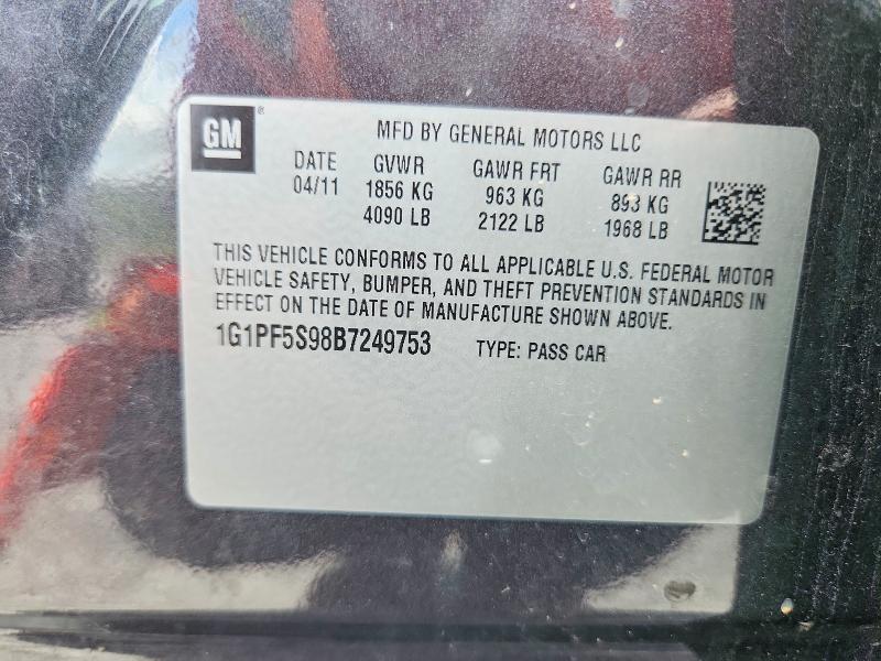 Продажа на аукционе авто 2011 Chevrolet Cruze, vin: 1G1PF5S98B7249753, номер лота: 63582136