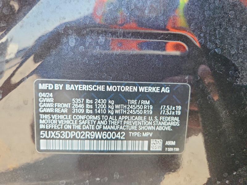 Aukcja sprzedaży 2024 Bmw X3, vin: 5UX53DP02R9W60042, numer aukcji: 63353926