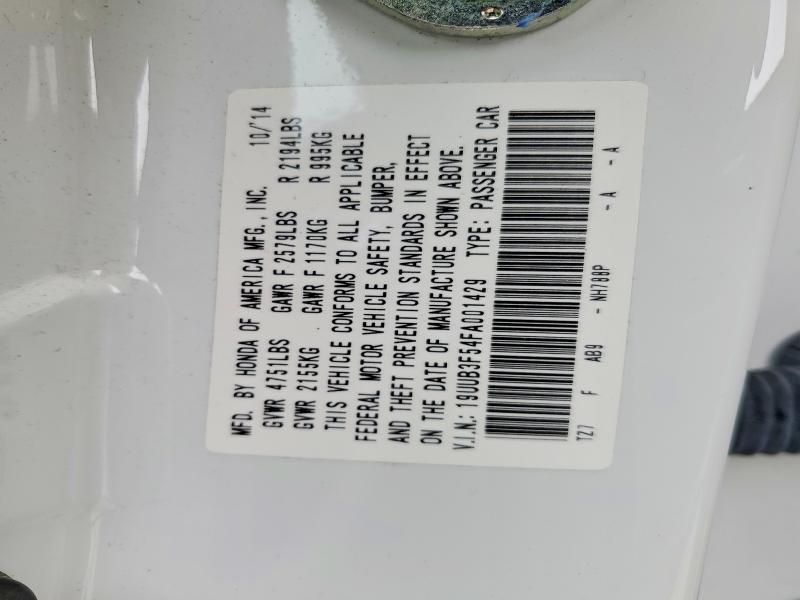 65843576 :رقم المزاد ، 19UUB3F54FA001429 vin ، 2015 Acura Tlx مزاد بيع
