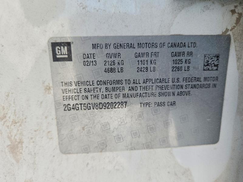 2013 Buick Regal მანქანა იყიდება აუქციონზე, vin: 2G4GT5GV8D9202287, აუქციონის ნომერი: 63711856