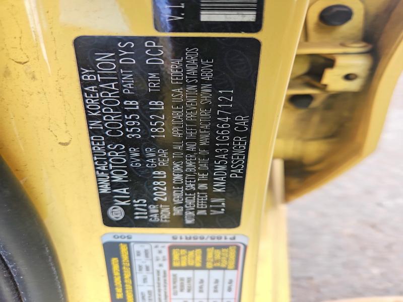 Aukcja sprzedaży 2016 Kia Rio, vin: KNADM5A31G6647121, numer aukcji: 65934936