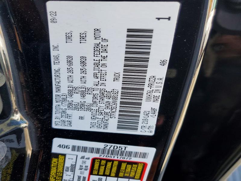 Aukcja sprzedaży 2022 Toyota Tundra, vin: 5TFNC5EC6NX001827, numer aukcji: 64305766