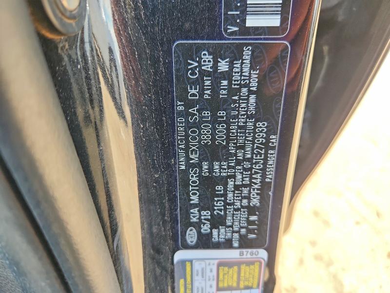 Aukcja sprzedaży 2018 Kia Forte, vin: 3KPFK4A76JE279938, numer aukcji: 65650866