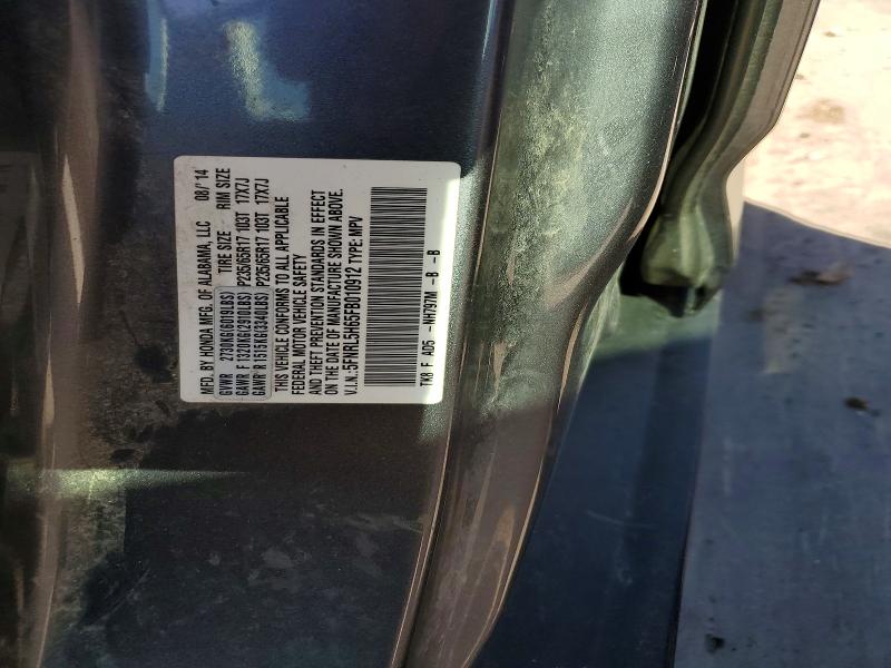 65355186 :رقم المزاد ، 5FNRL5H65FB010912 vin ، 2015 Honda Odyssey مزاد بيع