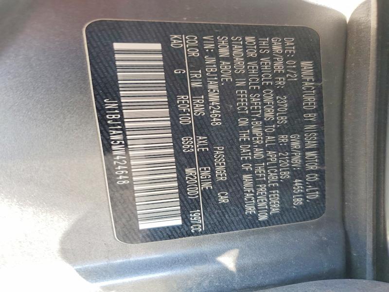 Продажа на аукционе авто 2021 Nissan Rogue Sport, vin: JN1BJ1AW5MW424648, номер лота: 67256166
