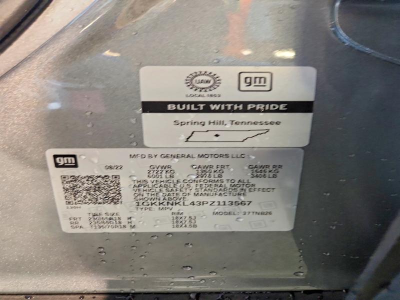 2023 Gmc Acadia მანქანა იყიდება აუქციონზე, vin: 1GKKNKL43PZ113567, აუქციონის ნომერი: 63441776