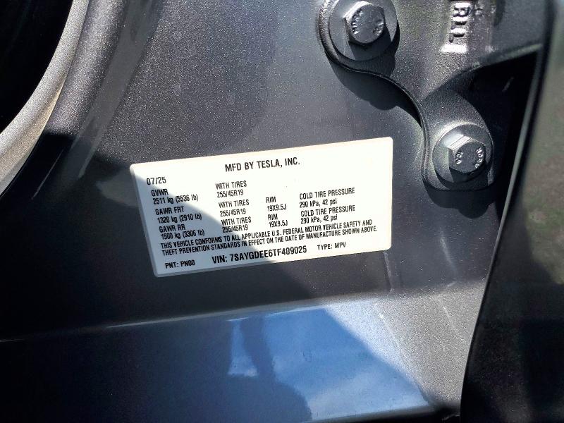 Aukcja sprzedaży 2026 Tesla Model Y, vin: 7SAYGDEE6TF409025, numer aukcji: 66255426