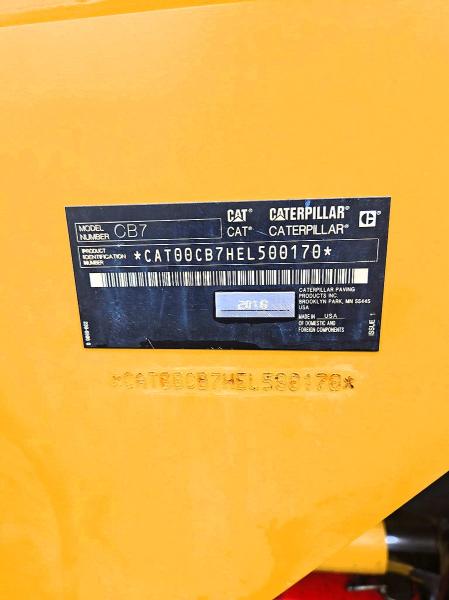 64315806 :رقم المزاد ، CAT00CB7HEL500170 vin ، 2018 Cat Cb7 مزاد بيع