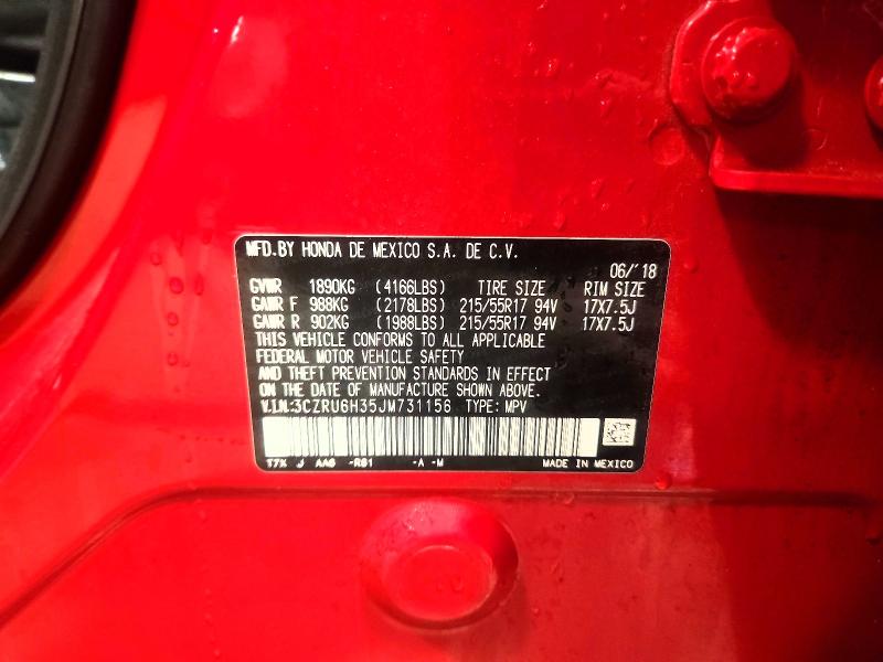 Продаж на аукціоні авто 2018 Honda Hr-v, vin: 3CZRU6H35JM731156, номер лоту: 63667096